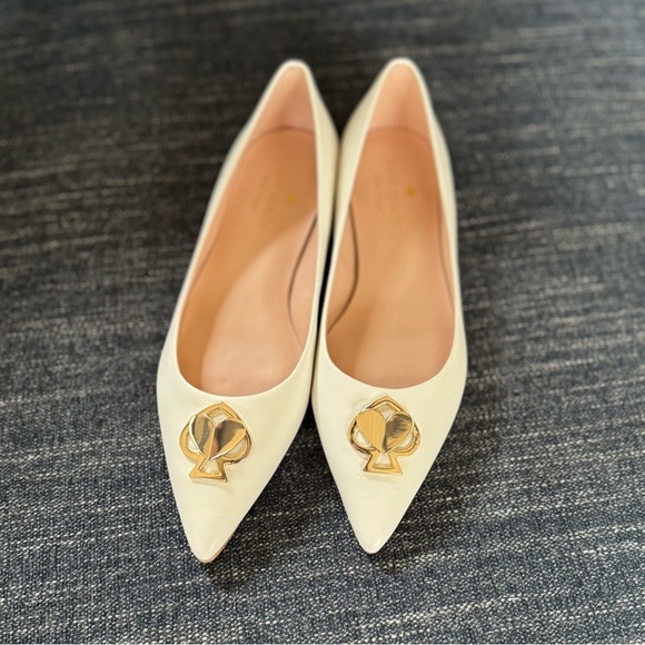 NWOB Kate Spade Lenora Pointy Flats Sz 6 in Black Leather - Picture 4 of 5